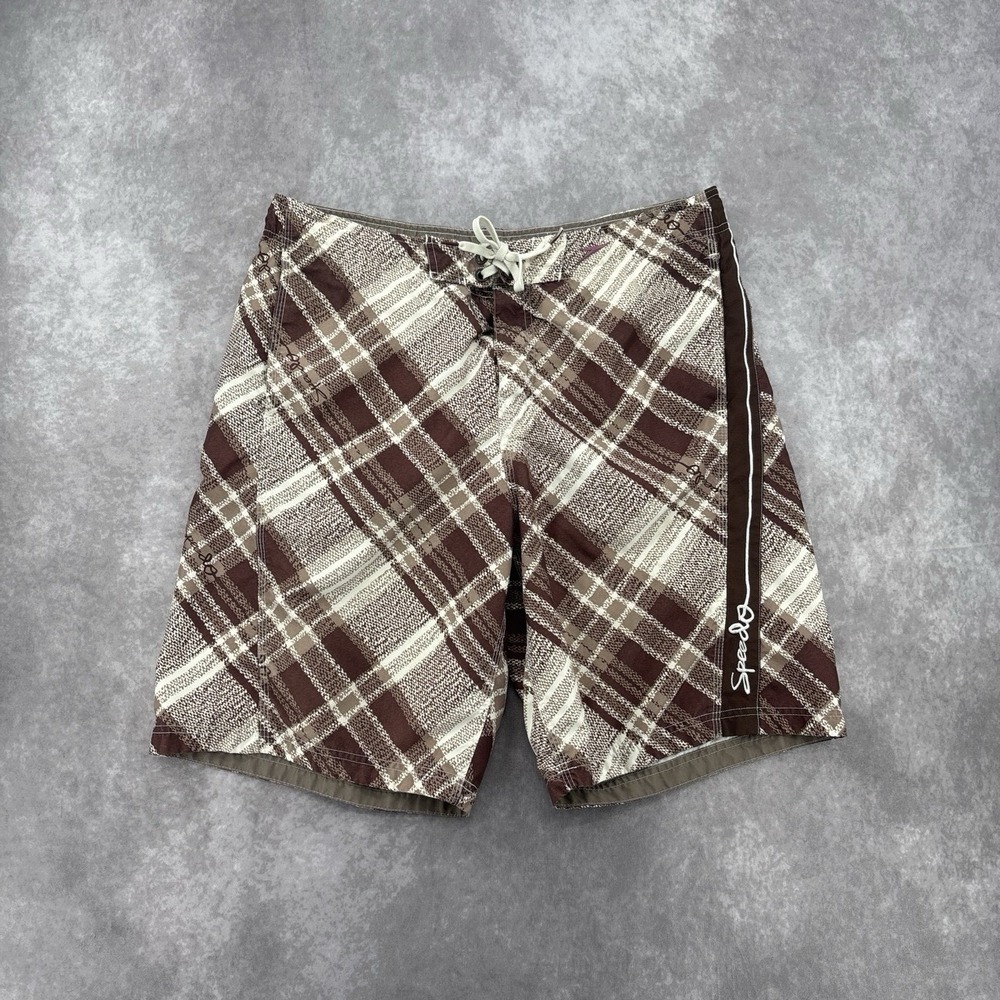 Vintage Speedo Plaid Surf Board Shorts Size 36"